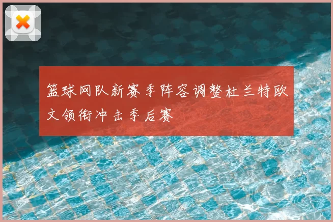 篮球网队新赛季阵容调整杜兰特欧文领衔冲击季后赛